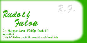 rudolf fulop business card
